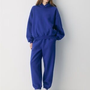 Blue Hoodie and Sweatpants Set